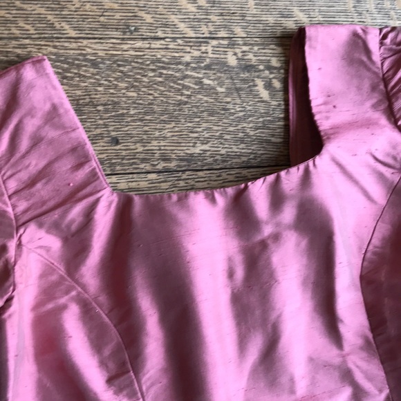 PROM vintage pink silk dress with flowers - Picture 3 of 3